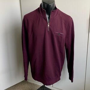 Men’s size 5 Ted Baker London grape colored 1/4 zip pullover sweater